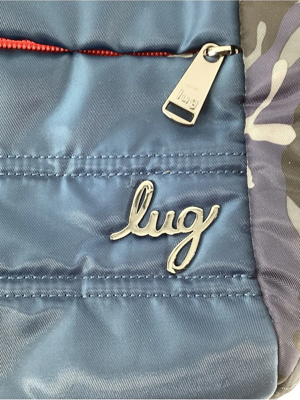 lug Hopper Navy Blue Camo Backpack with Red Trim